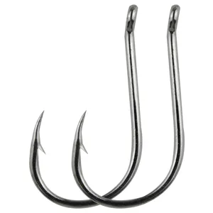 High-quality ringed sea fishing hooks with barbed offset design for saltwater and big game angling.