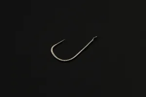 Hameçon de pêche sans dard en acier à haute teneur en carbone vue détaillée motif.