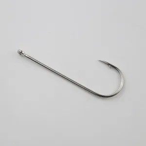 Stainless steel fishing hook with eye, long shank saltwater sea fishing hook for bait.