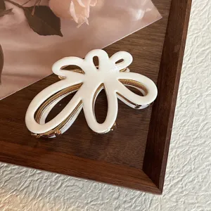 Molla per capelli a farfalla cava in acetato francese da donna eleganti accessori per acconciature