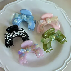 Molletta per capelli acetato piccolo semicircolo fiocco elegante accessori acconciatura