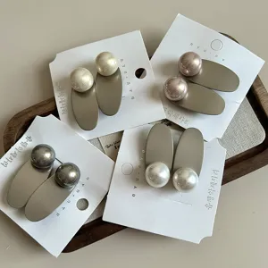 Oval Pearl Hair Clip Side Bangs Duckbill Clip Elegant Alloy Hair Accessories For Women Daily Styling Hair Jewelry