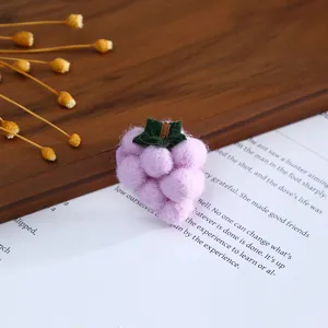 Purple wool felt grape accessory for DIY hat crafts and hair clip jewelry decoration.