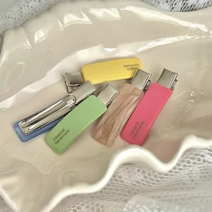 Cute candy color acetate hair clips set, elegant side hairpins and bangs clips for women.