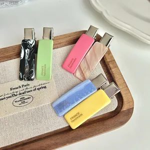 Candy-color acetate hair clips, cute geometric side hairpins and sweet bangs clips for women.