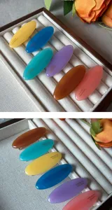 Mollette per capelli ovali minimaliste coreane set resina lucida mini fermagli donna