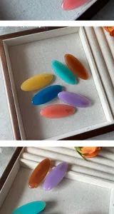 Set di mini fermagli per capelli ovali simpatici accessori colorati per frangia