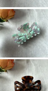 Molla per capelli in acetato con design strutturato cavo e stampa elegante per i dettagli