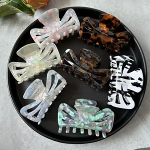 Molla per Capelli in Acetato Clip Traforata Geometrica Accessorio Capelli Donna Moda Squalo Strumento Styling Regalo
