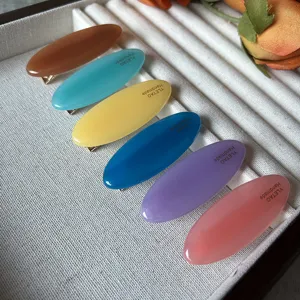 Set di fermagli per capelli ovali colorati, eleganti forcine per lo styling quotidiano.