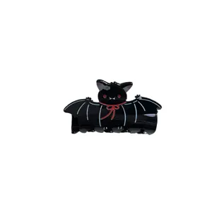 Cute black bat hair claw clip acrylic gothic hair accessories for women girls cute styling tool