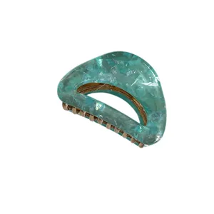 Turquoise acetaat haarlemmer zeemeermin stijl geometrische holle haaraccessoire vrouw.