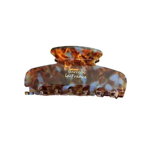 Elegant tortoiseshell acetate hair claw clip, retro French style hair accessory for women.