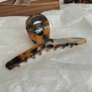 French acetate hair claw clip large tortoiseshell shark clip elegant hair accessory for women