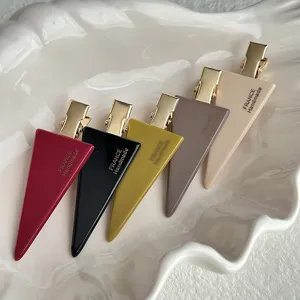 Fashion Minimalist Triangle Hair Clip Acetate Resin Metal Duckbill Clip Elegant Hair Accessories For Women Daily Styling