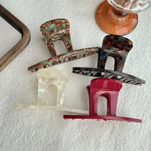 French vintage acetate hair claw clip large shark clip elegant hair styling accessory for women