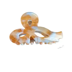 Amber blue acrylic hair claw clip stylish geometric hair accessory for women daily wear