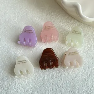 Korean Style Small Acetate Hair Claw Cute Letter Print Mini Hair Clip Hair Accessories For Women Daily Styling