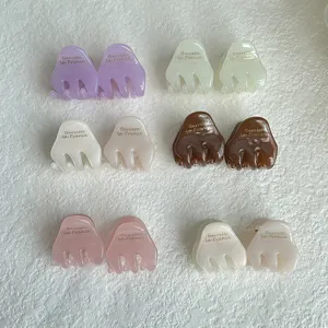Small acetate hair claw clips cute mini hair jaws for women styling daily wear multi color