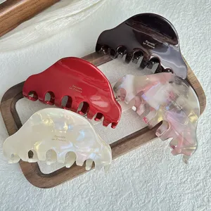 Pince à cheveux moyenne en acétate style coréen, design français élégant pour femmes.