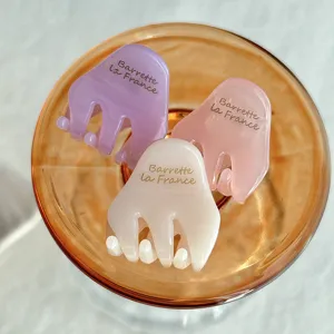 Cute small acetate hair claw clips set, colorful mini hair catch clips for styling daily hair.
