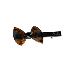 Tortoiseshell bow hair clip with chic French design, perfect for women's daily elegant hairstyles.