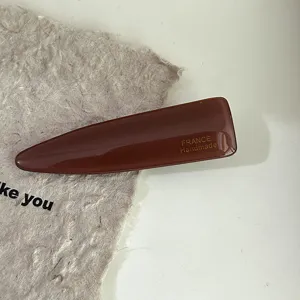 Brown acetate hair clip minimalist side barrette elegant daily hair styling accessory