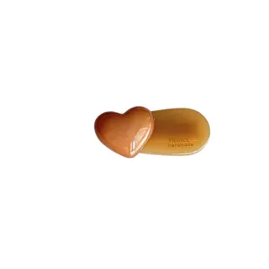 Brown heart hairpin sweet style side clip caramel color hair accessory for women daily wear