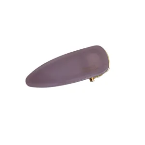 Purple acetate triangular hair clip with gold metal duckbill backing for women and girls.