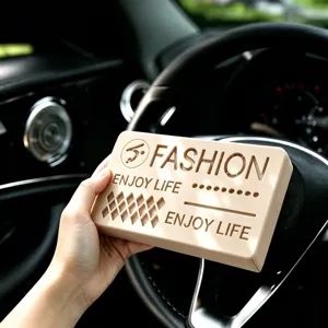 Car solid air freshener detail view, long-lasting pleasant fragrance for auto interior use.