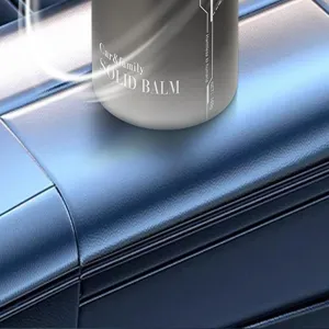 Car solid balm detail view, long-lasting fragrance and odor elimination for auto use.