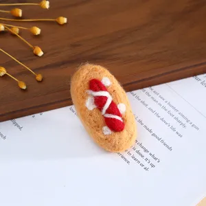 Wool felt hot dog handmade DIY craft material for cute hair accessories and hat decoration.