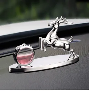 Car perfume diffuser silver deer ornament car interior air freshener liquid bottle