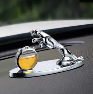 Car perfume diffuser metal leaping jaguar ornament auto interior aromatherapy air freshener bottle