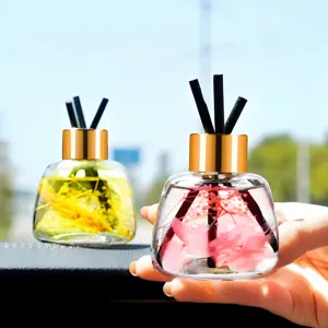 Glass Reed Diffuser Bottle With Dried Flowers Essential Oil Long Lasting Air Freshener For Home Bedroom Car Living Room
