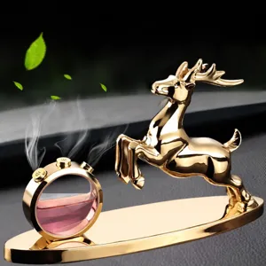 Car Perfume Diffuser Alloy Silver Deer Ornament Vehicle Aromatherapy Air Freshener Interior Decoration Auto Supplies