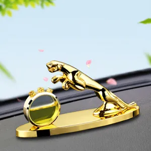 Car perfume ornament gold leaping jaguar aromatherapy bottle interior decoration aroma diffuser
