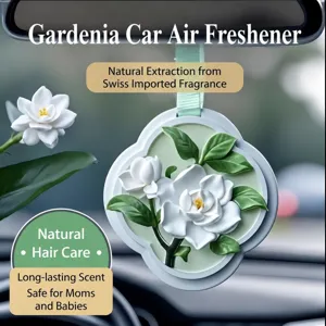 Gardenia car and wardrobe hanging diffuser for long lasting indoor room fragrance and deodorization.