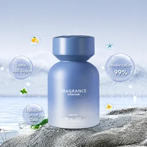 Car air freshener long lasting fragrance blue glass bottle auto scent diffuser 150ml