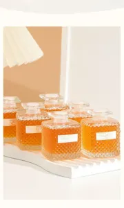 Diamond patterned glass bottle aroma diffuser for home bedroom long lasting air freshener