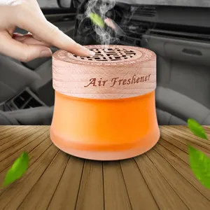 Car Aromatherapy Solid Air Freshener Glass Jar Long Lasting Fragrance Auto Interior Odor Removal Perfume