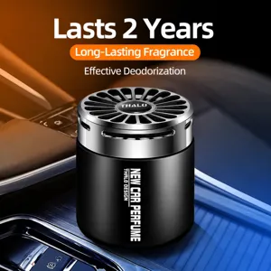 Car air freshener solid car perfume long lasting aroma interior ornament black silver design
