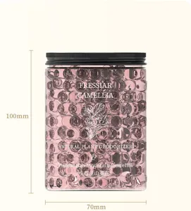 Home aromatherapy jar with pink scented beads, gardenia fragrance, 100mm height, clean design.