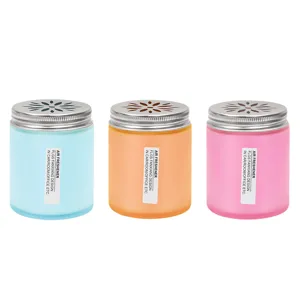 Solid car air freshener glass jar aroma balm long lasting fragrance indoor room office decor