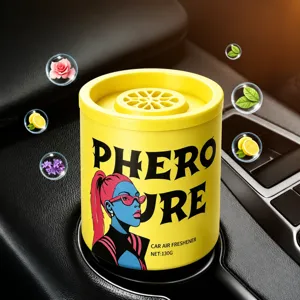 Solid car air freshener long lasting pineapple fragrance refreshing home interior aroma canister