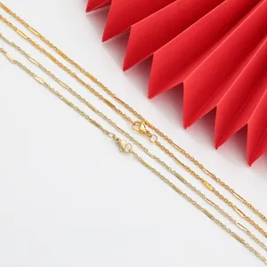 Stainless steel plain chain necklace set, minimalist layered jewelry accessories for daily wear.