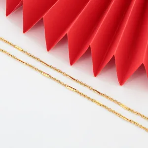 Stainless steel gold-colored plain chain necklace detail view, elegant minimalist stacking accessory for women.