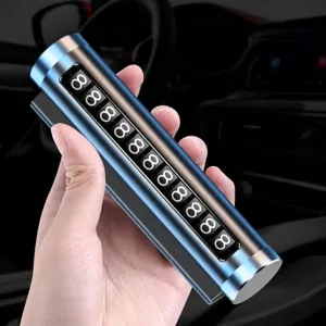 Placa de Matrícula de Estacionamiento Temporal de Metal con Rodillo Tarjeta de Aparcamiento Oculta Luminosa Accesorios