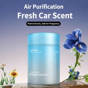 Car solid balm air freshener for automotive interior long lasting fragrance odor removal blue bottle