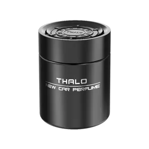 Black solid car perfume metal container, long-lasting fragrance air freshener for auto interior.